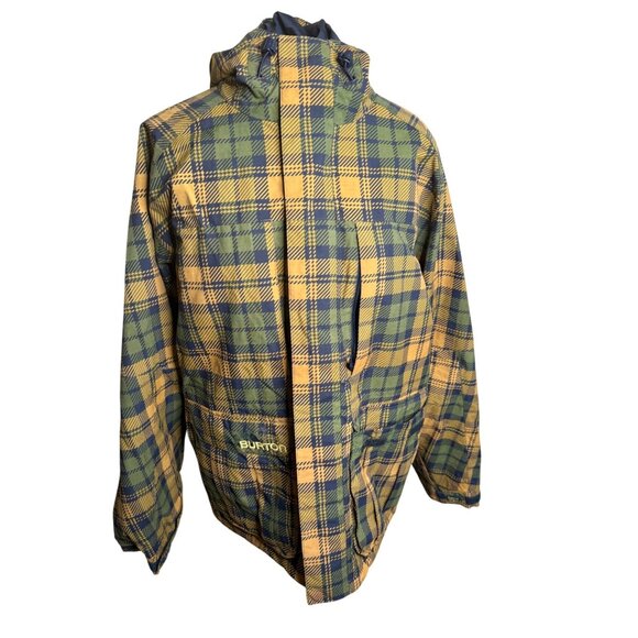 Burton AK Gore-Tex Plaid Hooded Jacket M CA 26902 RN 87380 Chore Barn Coat read - Picture 1 of 16